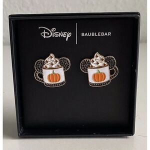 Disney x Baublebar Mickey Mouse Ears Pumpkin Spice Latte Earrings Fall NEW